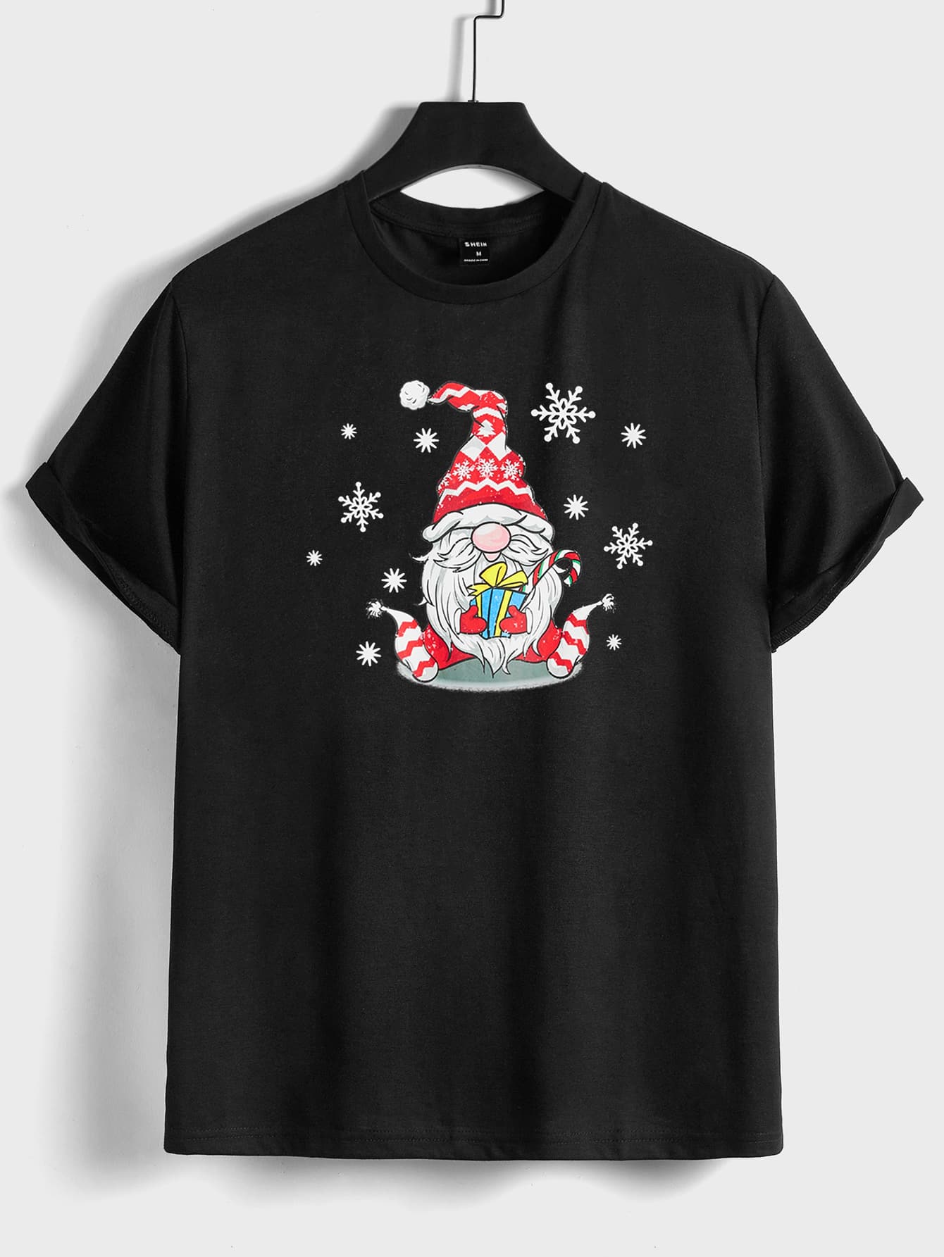 Manfinity Men Christmas Print Tee - Black - View 1