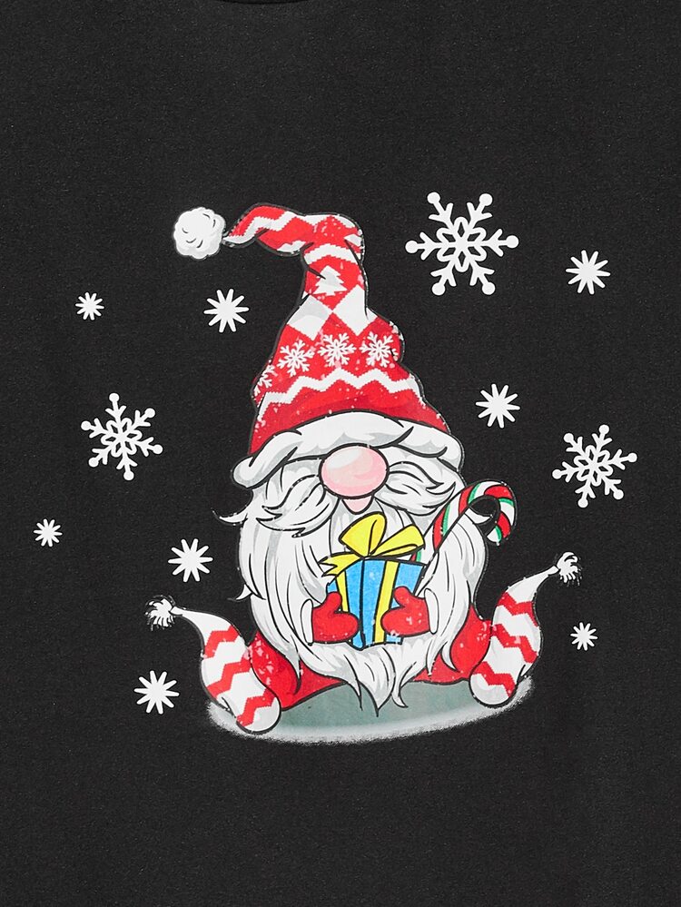 Manfinity 男士聖誕圖案T恤 - 黑色 - 查看 4