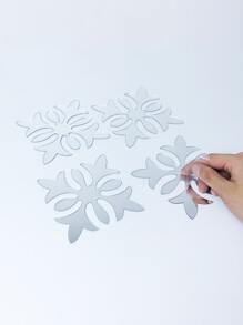 10入組幾何設計鏡子牆貼 - 銀色 - 查看 4