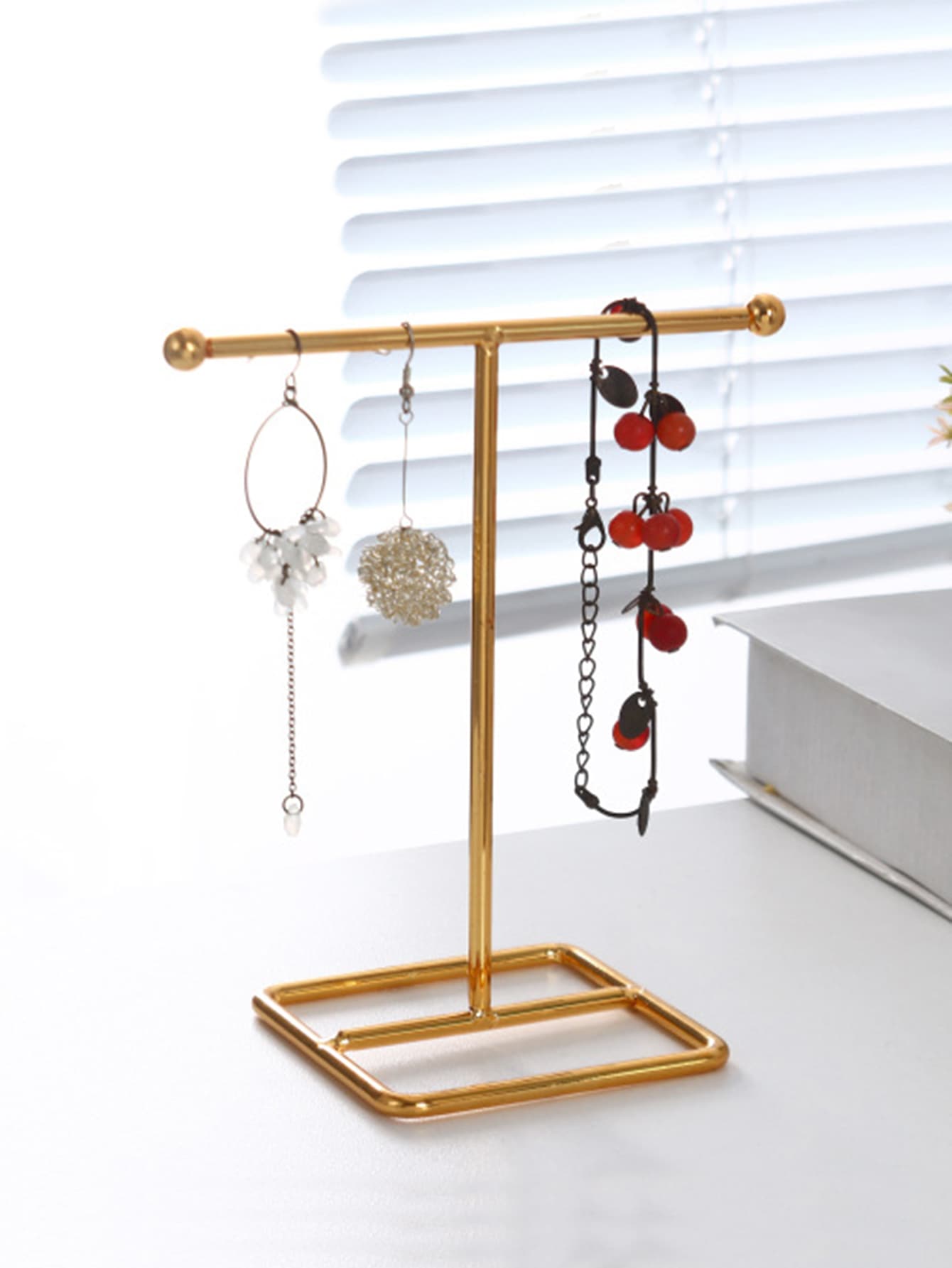 1pc Plain Jewelry Storage Rack - Gold - View 1