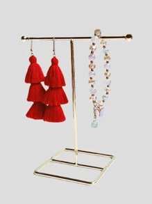 1pc Plain Jewelry Storage Rack - Gold - View 4