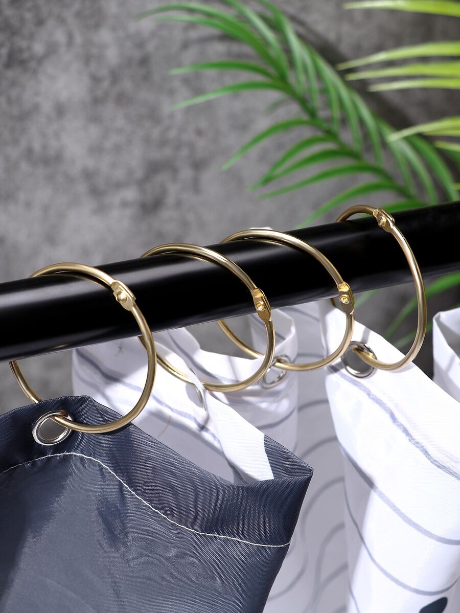 12pcs Stainless Steel Shower Curtain Hook - Gold - View 1