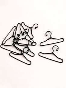 10pcs Plain Doll Clothes Hanger - Black - View 4