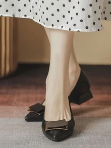 Zapatillas slip on con diseño metal de punta - Negro - Ver 4