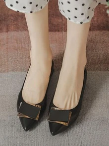 Zapatillas slip on con diseño metal de punta - Negro - Ver 5