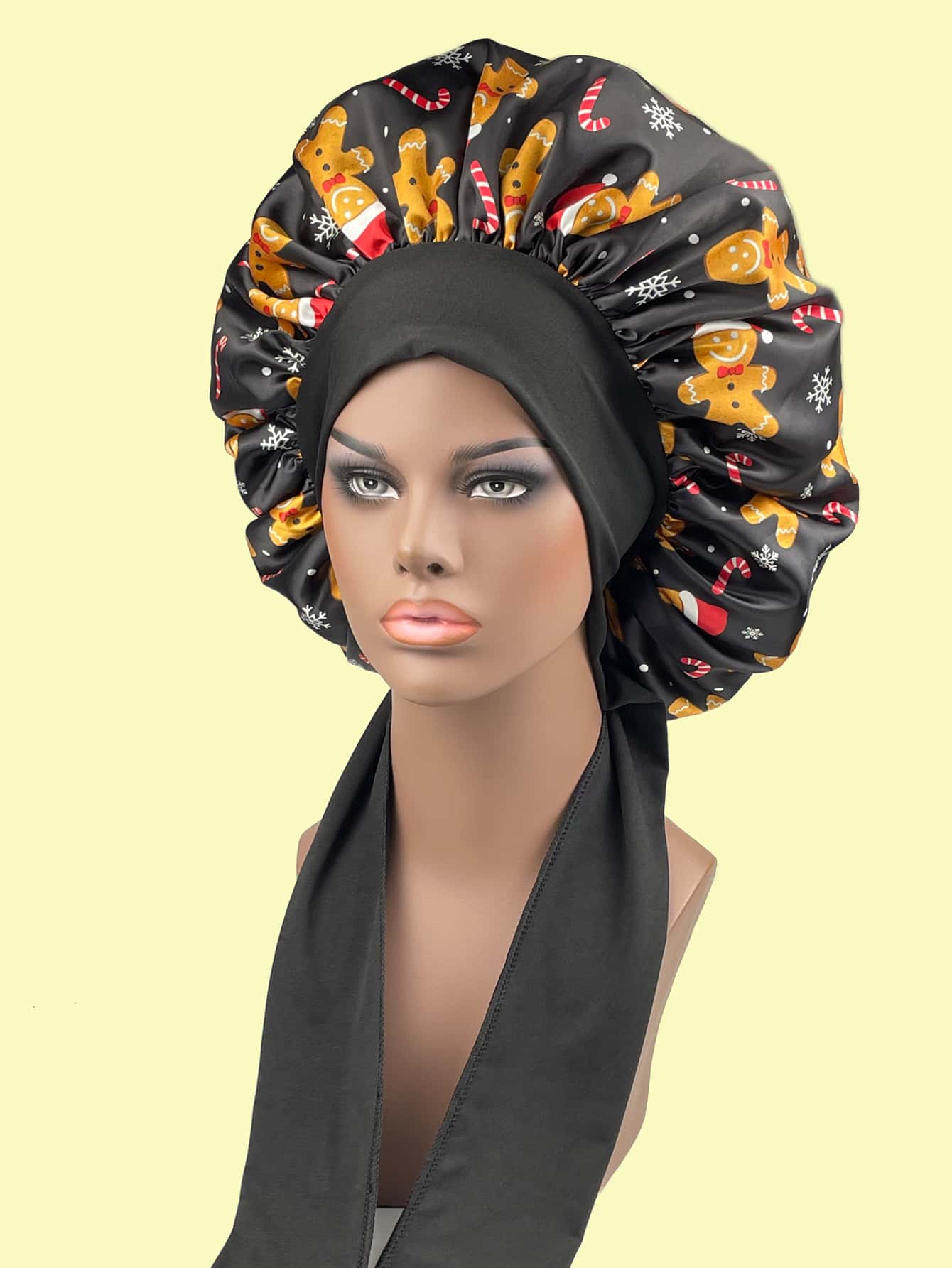 Gorro de pelo Navidad pan de jengibre & estampado de copo de nieve - Multicolor - Ver 1