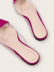 2025秋季金属细节尖头平底穆勒鞋 - 中紫紅色 - 查看 2