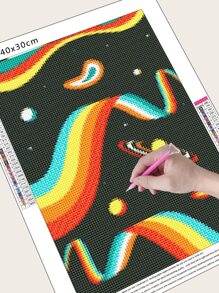 星球印花DIY鑽石畫不附框架 - 彩色 - 查看 4