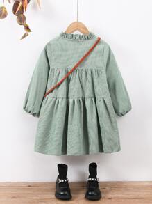 小女童褶邊領娃娃裙 - 薄荷綠 - 查看 2