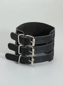 Vòng đeo tay nam thiết kế thắt lưng thời trang và phổ biến PU để làm quà tặng trang sức và cho vẻ ngoài sành điệu - màu đen - Xem 3