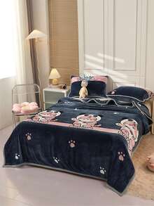 Manta tigre de dibujos animados & con estampado de letra - Multicolor - Ver 2