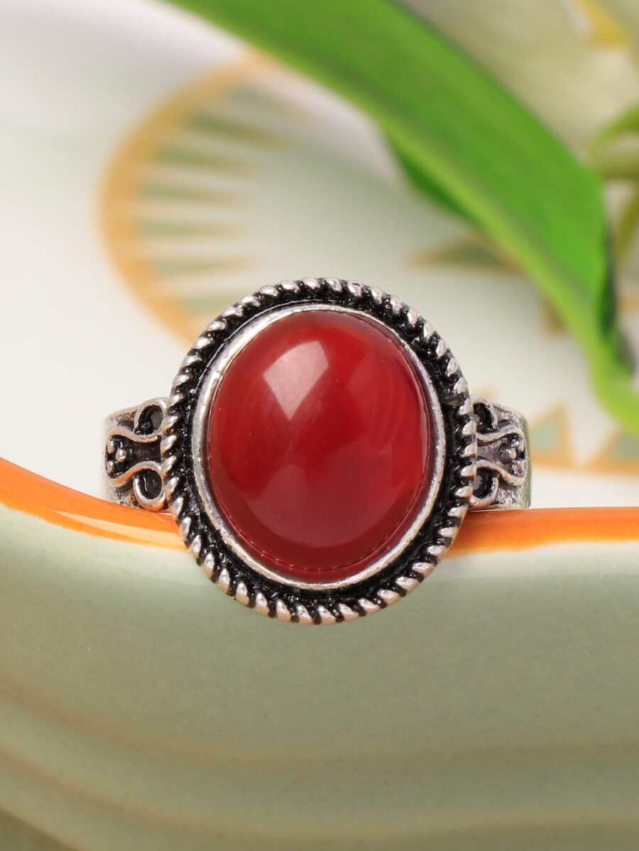 1入組圓形裝飾戒指銅首飾類