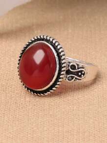 1入組圓形裝飾戒指銅首飾類