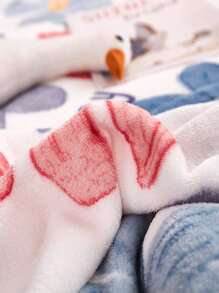 Floral & Letter Graphic Blanket - Multicolor - View 3