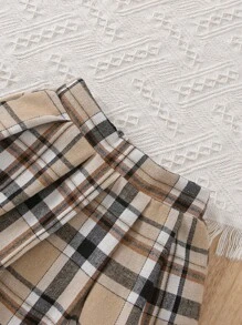 少女高領上衣和格紋飄逸半身裙 - 彩色 - 查看 4