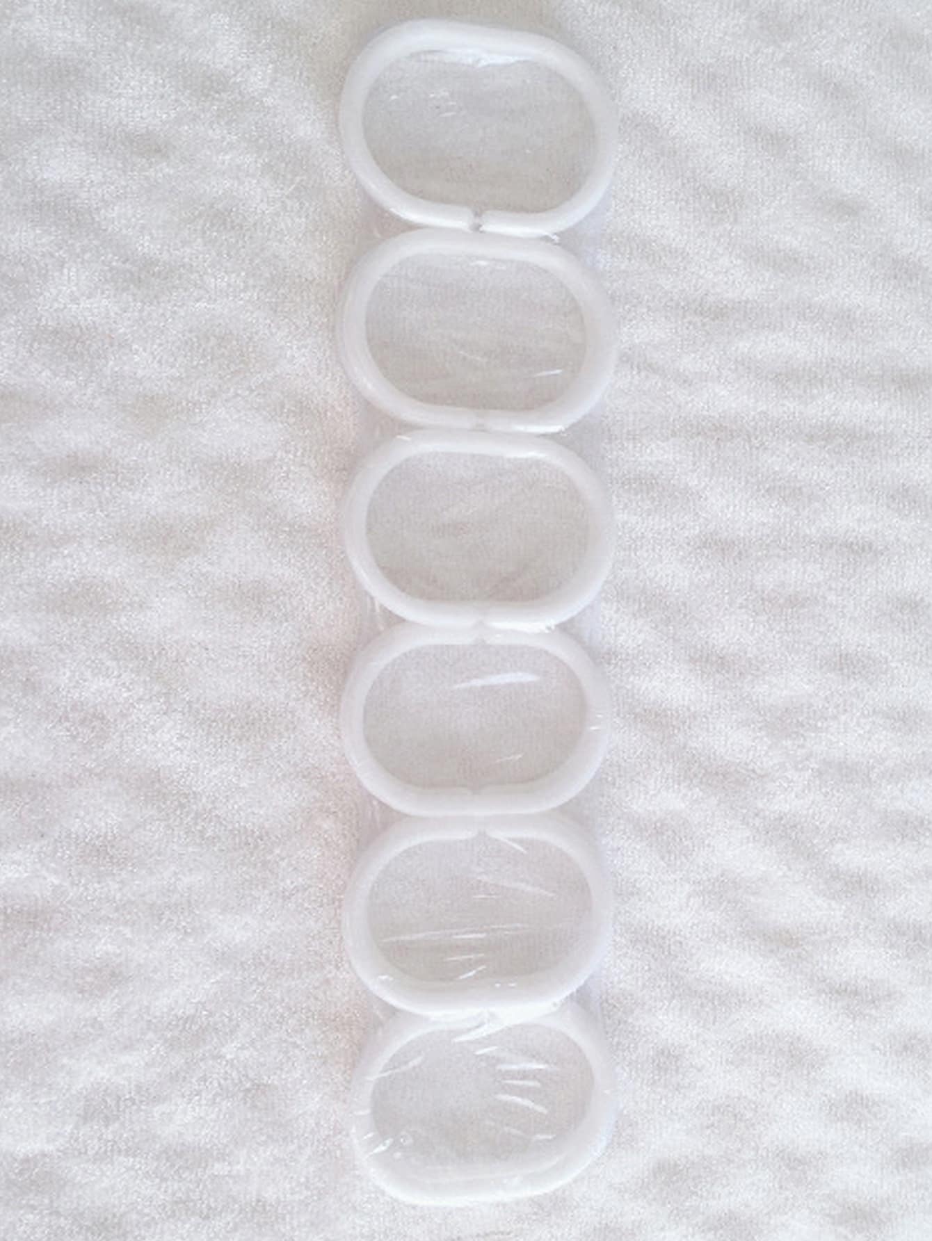 12pcs Plastic Shower Curtain Hook - White - View 1