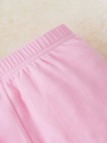 Toddler Girls Solid Snug Fit Lounge Set - Baby Pink - View 4