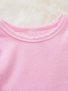 Toddler Girls Solid Snug Fit Lounge Set - Baby Pink - View 6