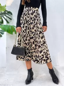 Breezaya Allover Print High Waist Plisserad kjol Maxi Dam Outfit - Multifärgad - Visa 1