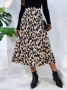 Breezaya Allover Print High Waist Plisserad kjol Maxi Dam Outfit - Multifärgad - Visa 3