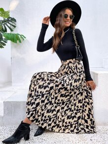 Breezaya Allover Print High Waist Plisserad kjol Maxi Dam Outfit - Multifärgad - Visa 4