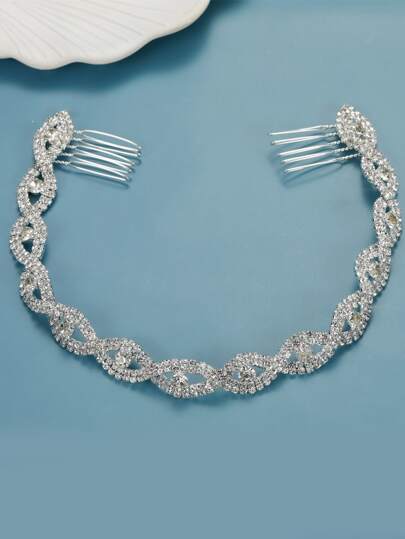 1 pieza Diadema elegante de cadena para mujer, accesorio de moda para novia y boda para fiestas
