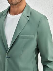 Manfinity VCAY Men Solid Lapel Neck Blazer - Green - View 6