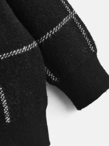 Baby Plaid Pattern Jumper - Black and White - View 4