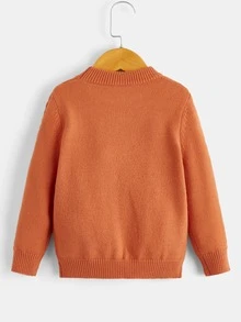 Toddler Boys Cable Knit Jumper - Orange - View 2