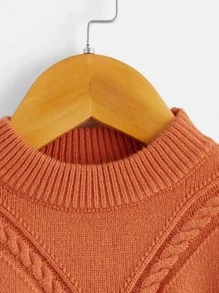 Toddler Boys Cable Knit Jumper - Orange - View 3