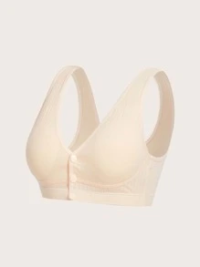 SHEIN 2 Paquetes de Sostén de Lactancia sin Aros con Cierre Delantero para Embarazadas - Multicolor - Ver 3