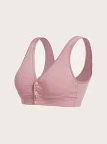 SHEIN 2 Paquetes de Sostén de Lactancia sin Aros con Cierre Delantero para Embarazadas - Multicolor - Ver 7