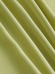 SHEIN MOD Đầm Chuỗi Vắt Xù màu trơn Thanh lịch - Màu xanh chanh - Xem 3