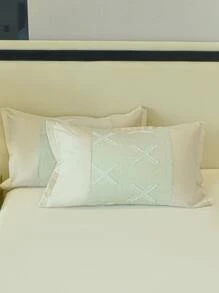 Bộ vỏ chăn có họa tiết hình học không có chất làm đầy - Màu be - Xem 7