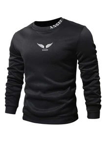 Manfinity Homme Men Letter Graphic Sweatshirt - Black - View 3