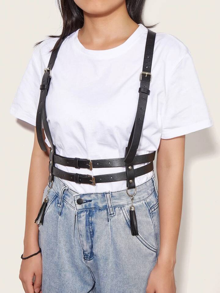 Square Buckle Harness Belt Our Square Buckle Harness Belt is such a vibe - ROMWE main image 3