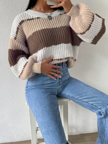 Chiquease Colourblock Rib-knit Drop Shoulder Jumper - Multicolor - View 3