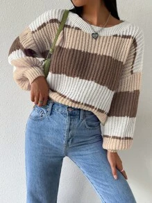 Chiquease Colourblock Rib-knit Drop Shoulder Jumper - Multicolor - View 5