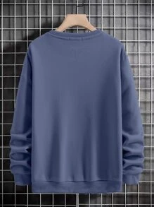 Manfinity LEGND 男士龍和字母圖案運動衫無項鏈 - 藏蓝色 - 查看 2