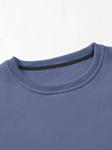 Manfinity LEGND 男士龍和字母圖案運動衫無項鏈 - 藏蓝色 - 查看 4