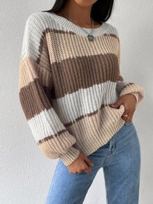 Chiquease Colourblock Rib-knit Drop Shoulder Jumper - Multicolor - View 7
