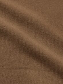 Manfinity 男士字母和樹圖案保暖套頭衫 - 棕色 - 查看 5