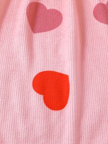 嬰兒愛心圖案荷葉邊連衣裙 - 粉色 - 查看 5