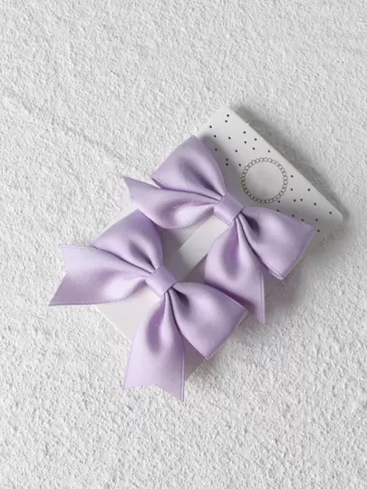 2pcs Cute Purple Bowknot Hair Clip For Parties, Dances, Shiny Decoration, Outgoing Gatherings, Y2k Style Valentine's Day, School Stuff, Elegant, College, Winter Outfit For Women, Bows, Hair Accessories, Head Accessories, Hairpin