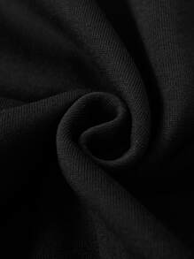 Aesthetic Post--Men's Loose Fit Letter Graphic Drop Shoulder Varsity Jacket Without Hood - Black - View 3