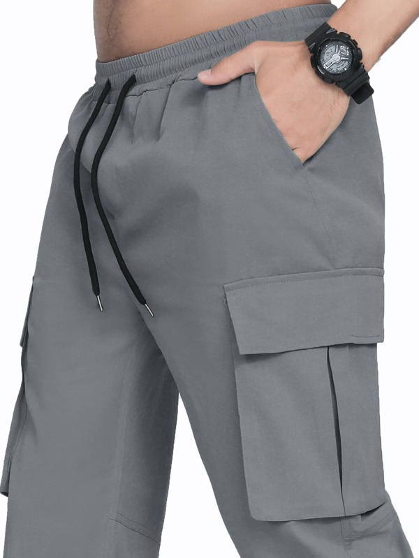Manfinity Hypemode Men Patched Detail Flap Pocket Drawstring Waist Cargo Pants SHEIN USA