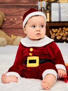 SHEIN Baby Christmas Pattern Jumpsuit for Christmas