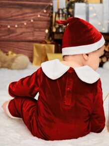 SHEIN Baby Christmas Pattern Jumpsuit for Christmas