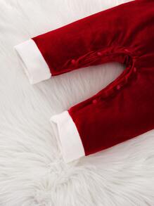 SHEIN Baby Christmas Pattern Jumpsuit for Christmas
