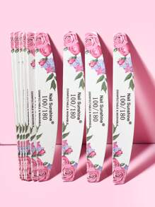 NailSunshine 10pcs Floral Pattern Nail File,Nail Supplies,Nail Tools,Nail Art Tools,Back To School,Nails,Nail Tools For Press On Nails - Multicolor - View 1